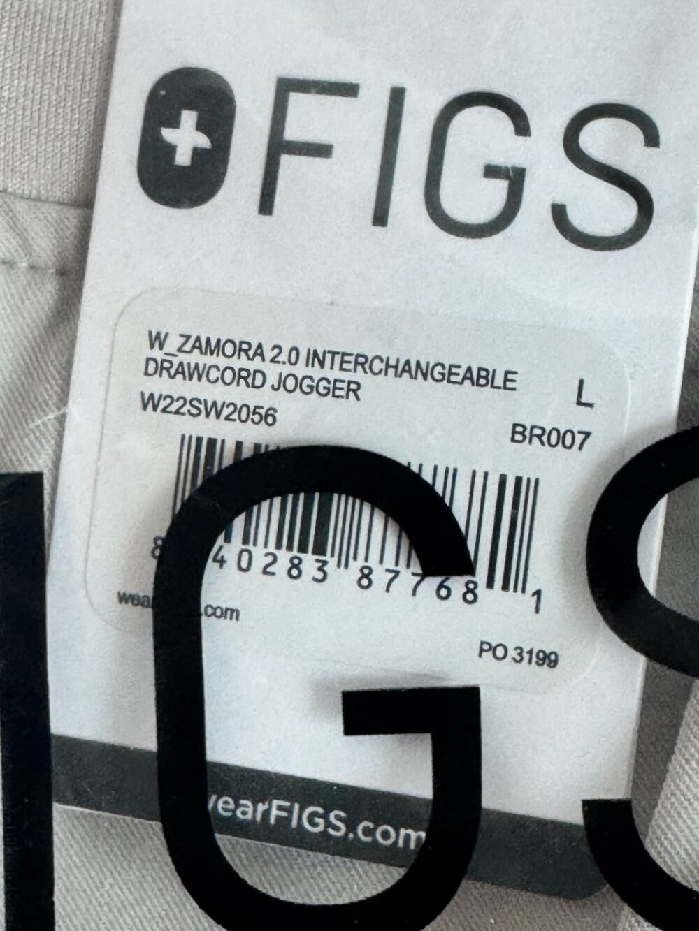 NWT FIGS Zamora 2.0 Interchangeable Drawcord Jogger Scrub Pants Bone LR - Picture 6 of 7